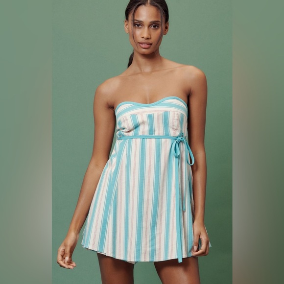 NWT Anthropologie Maeve Linen Blend Romper, sz US 14 - Picture 2 of 3